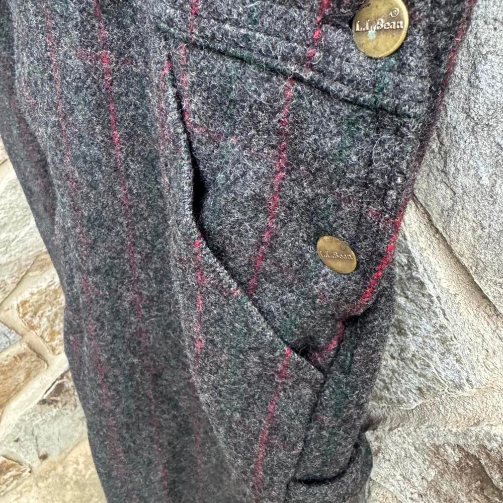 Vintage llbean greyred striped wool blend - Picture 5 of 8